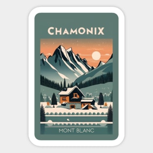 A Vintage Travel Art of Chamonix - France Sticker